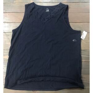 CJ Banks plus size tank top navy blue size 1X NEW